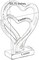 24827 Heart Statues Eternity Double Love Romantic Sculpture, 11 Inches, Anniversary Valentines Couple Gift for Her Home Decor, Modern Art Bond of Marriage